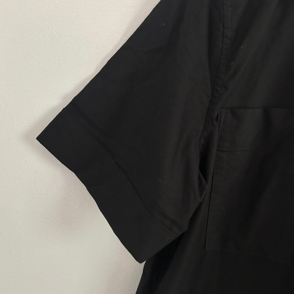 Everlane Womens Black Oxford Short Sleeve Button Front Shirt Dress M Medium New - Picture 4 of 9